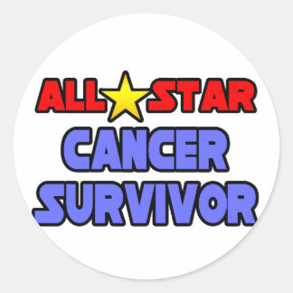 Sticker Rond Tous les survivants du cancer étoilé