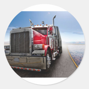 Sticker Rond Tous les Trucker américains