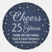 Sticker Rond TOUS les verres à pied pour anniversaire élégants  (Devant)