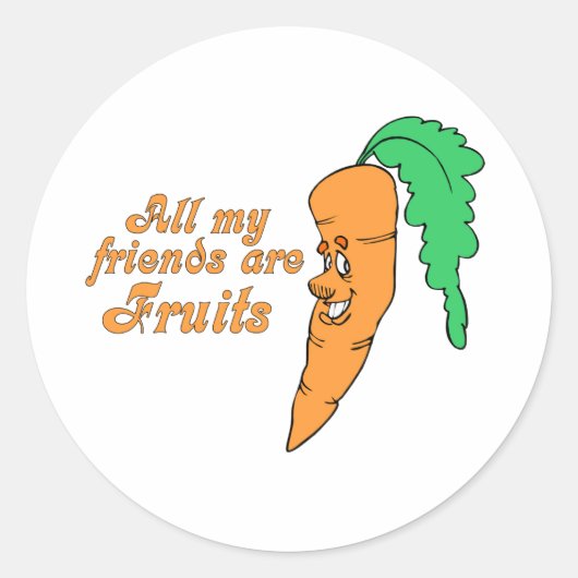 Sticker Rond Tous mes amis sont des fruits 2 (Devant)