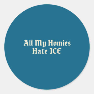 Sticker Rond Tous mes potes détestent la glace