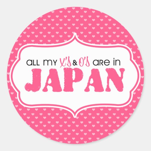 Sticker Rond Tous mes X et O sont au Japon (Devant)
