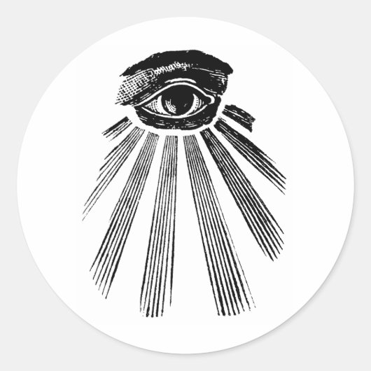 Sticker Rond Tous voir Mason des yeux (Devant)