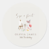 Sticker Rond Tout âge sieste et anniversaire de peinture (Devant)