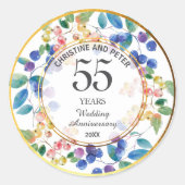 Sticker Rond Tout Anniversaire Mariage (55) Berries à cadre d'o (Devant)