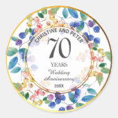 Sticker Rond Tout Anniversaire Mariage (70) Berries à cadre d'o (Devant)