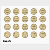 Sticker Rond TOUT Anniversaire Surprise Black and Faux Gold Foi (Feuille)