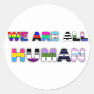 Sticker Rond Tout blanc humain
