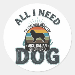 Sticker Rond Tout ce dont j'ai besoin est mon chien Gravure vin