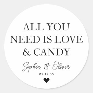 STICKER ROND TOUT CE DONT VOUS AVEZ BESOIN, C'EST L'AMOUR ET LA