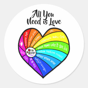 Sticker Rond Tout ce dont vous avez besoin est l'amour