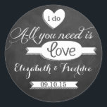 Sticker Rond Tout ce dont vous avez besoin est Love Chalkboard<br><div class="desc">Tout Ce Dont Vous Avez Besoin Est Love Chalkboard Mariage Collection - Stickers.</div>