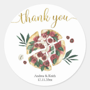 Sticker Rond Tout ce dont vous avez besoin est Love et Pizza Me