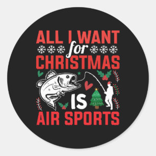 Sticker Rond Tout ce que je veux pour Noël est les sports aérie