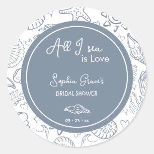 Sticker Rond Tout ce que je vois est Amour Poussière Bleue Coqu