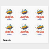 Sticker Rond Tout ce que sac de chips Saint-Valentin (Feuille)