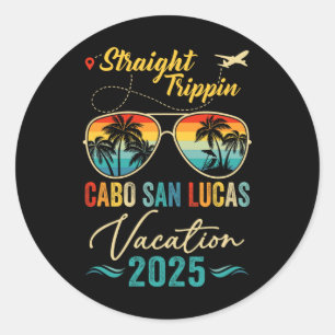 Sticker Rond Tout droit à Cabo San Lucas 2025 Famille Été