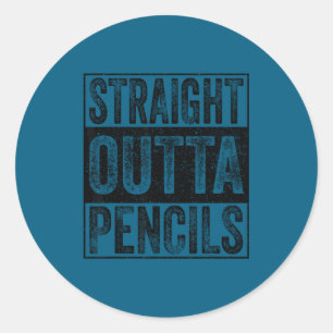Sticker Rond Tout droit sorti de l'école des crayons promotion 
