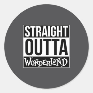 Sticker Rond Tout droit sorti de Wonderland Mad Hatter à manche