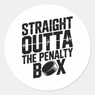 Sticker Rond Tout droit sorti du banc des pénalités Funny Hocke