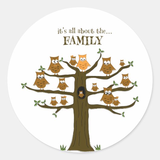 Sticker Rond Tout est à propos de la famille (Devant)