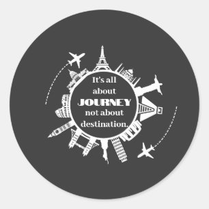 Sticker Rond tout est dans le voyage, pas dans la destination