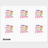 Sticker Rond Tout est Popsicle Funny Ice Cream Lover Puns (Feuille)