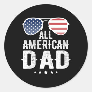 Sticker Rond Tout fier d'être américain le 4 juillet Fierté pat