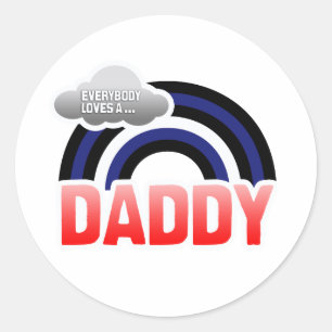 STICKER ROND TOUT LE MONDE AIME UN DADDY EN CUIR