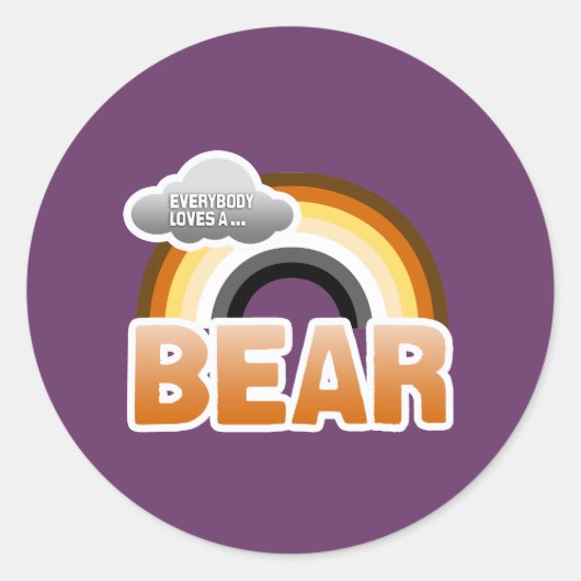 Sticker Rond Tout le monde aime un ours (Devant)
