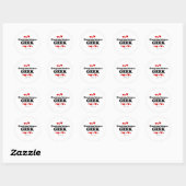 Sticker Rond Tout le monde aime un T-shirt Geek (Feuille)
