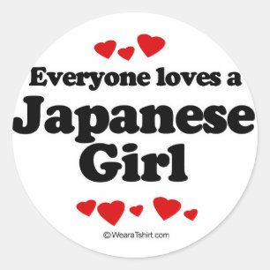 Sticker Rond Tout le monde aime une fille japonaise