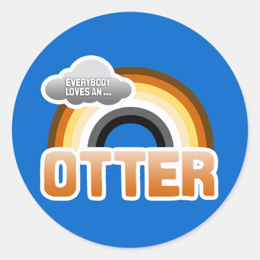 Sticker Rond Tout le monde aime une Otter (Devant)