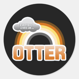 Sticker Rond Tout le monde aime une Otter