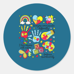 Sticker Rond Tout le monde communique différemment sensibilisat