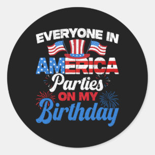 Sticker Rond Tout Le Monde Dans Les Parties Américaines À Mon A