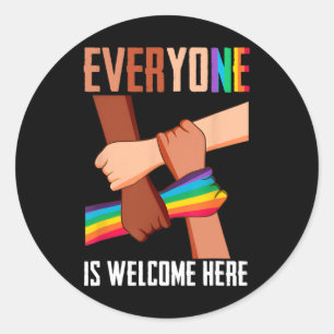 Sticker Rond Tout Le Monde Est Bienvenue Ici Idaho Enseignant É