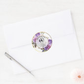 Sticker Rond Tout mariage (60) Cadre doré Roses Anniversaire de (Enveloppe)