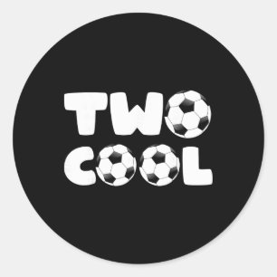 Sticker Rond Tout-petit Deux Cool 2e Anniversaire Thème Footbal