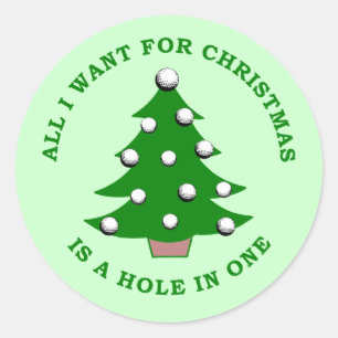 Sticker Rond Tout que je veux pour Noël est un trou dans un