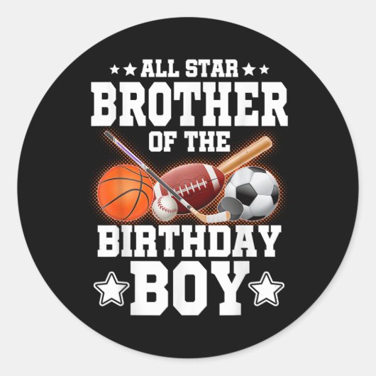 Sticker Rond Tout Star Brother Du Basketball De Garçon Annivers (Devant)