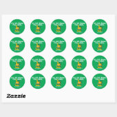 Sticker Rond Tout sur l'Irlandais (vert) (Feuille)