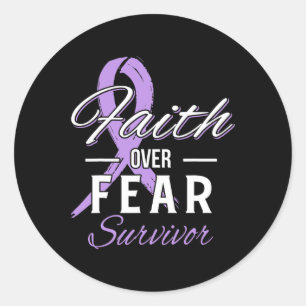 Sticker Rond Tout survivant du cancer Foi sur la peur Cadeau ch