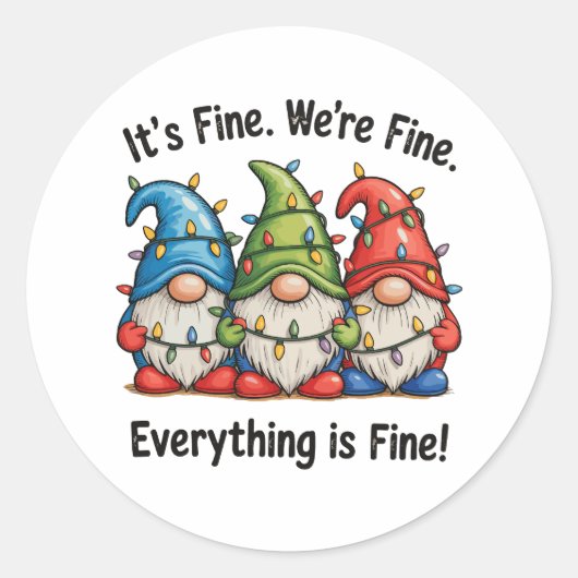 Sticker Rond Tout va bien tout va bien Noël (Devant)