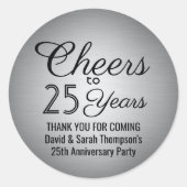 Sticker Rond Toute célébration d'anniversaire Faux Feuille méta (Devant)