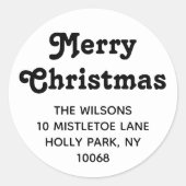 Sticker Rond Toute Grey Retro Typography Adresse de retour (Devant)