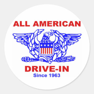 Sticker Rond Toute la commande américaine d'HAMBURGER DEDANS d