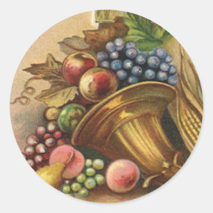 Sticker Rond Toute la récolte de Thanksgiving est tienne