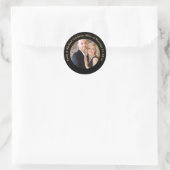 Sticker Rond TOUTE PHOTO Mariage D'Anniversaire En Marbre Noir (Sac)