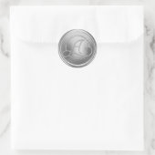Sticker Rond Toutes initiales Monogramme Cercle Argent (Sac)
